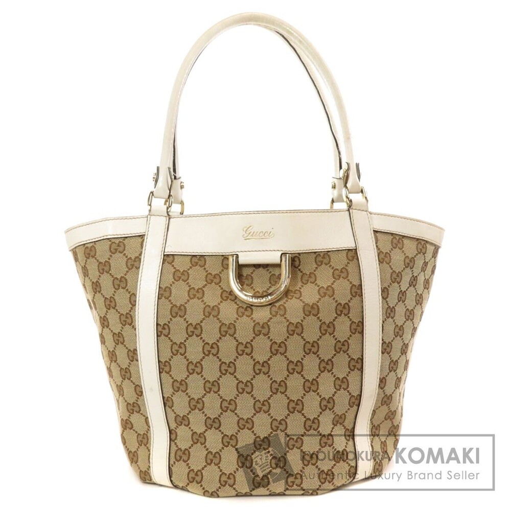 Gucci GG Canvas Abbey tote bag beige ebony canvas white